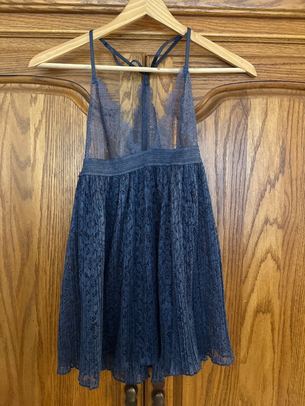 Victoria's Secret Navy Blue Lace Chemise Nightie